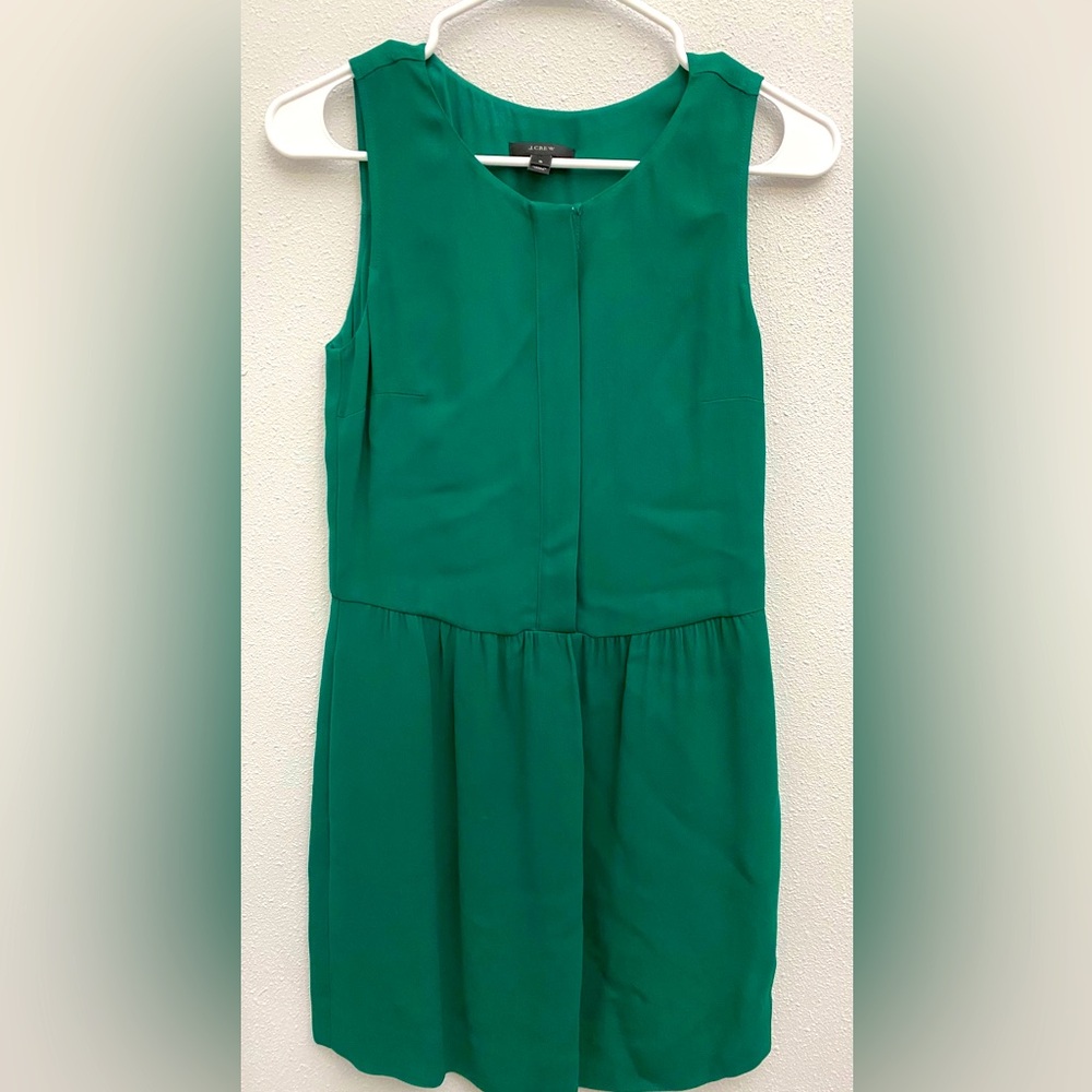 Sleeveless J. Crew green dress, size 0.
